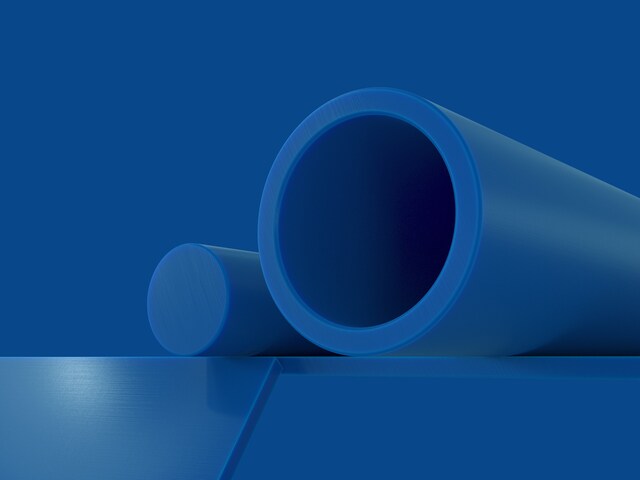 TIVAR® HPV UHMW-PE plastic stock shapes in blue